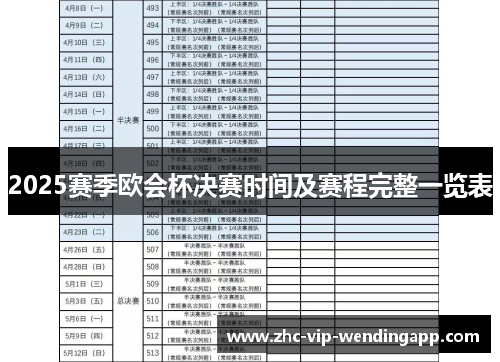 2025赛季欧会杯决赛时间及赛程完整一览表